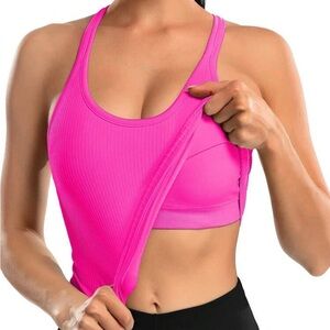 Women’s Shein Hot Pink Padded Ribbed Tank Top S